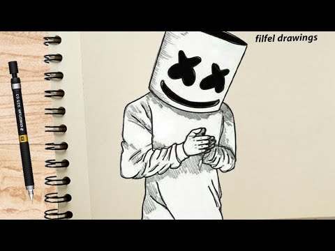 Easy Drawing Pencil Drawing Draw Marshmello How To Draw