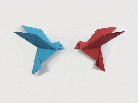 Simple origami for kids - how to make a paper bird - Kiddie Foodies