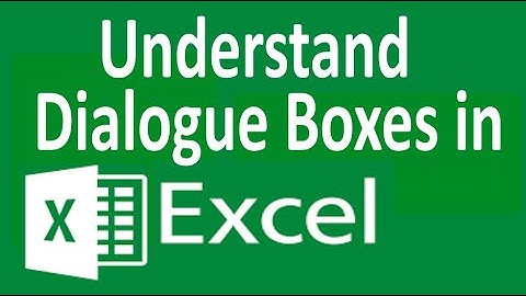 Dialog boxes in MS Excel