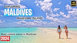 Maldives most visited Island │ Maafushi 4K Walking Tour 2024 #travel #vlog