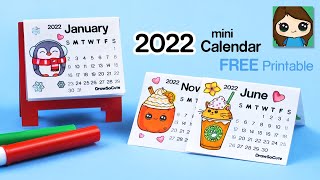 Free Mini Calendar 2022 How To Make A 2022 Mini Desk Calendar Easy Free - Youtube