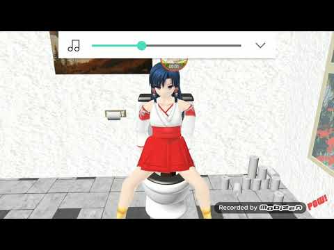 Anime girl poops/farts on toliet