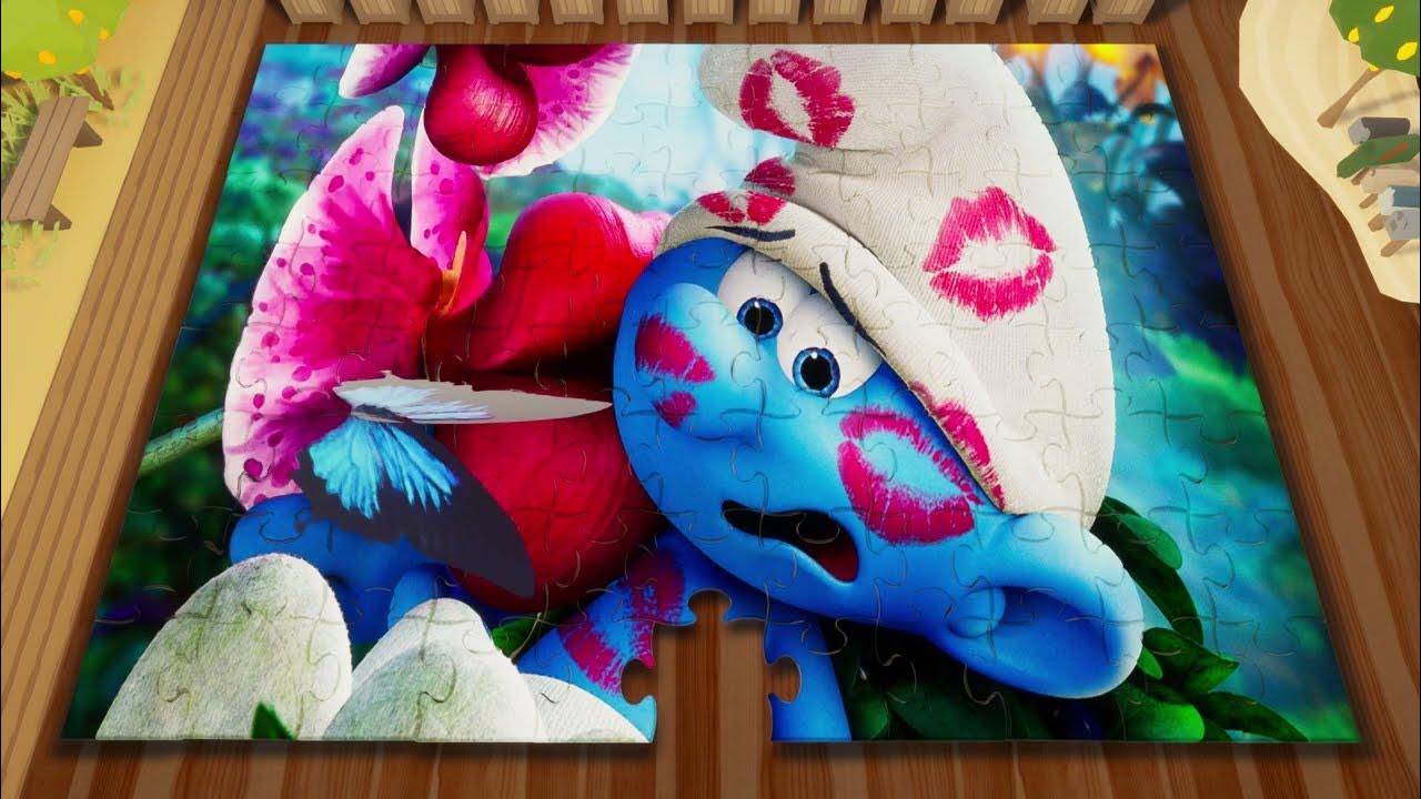 Smurfs with Kisses in Puzzle Jigsaw Game YouTube