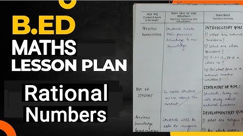 Rational numbers | MATHS LESSON PLAN|