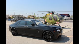 James Bond Stuntin Rolls Royce Ghost and Military Helicopters