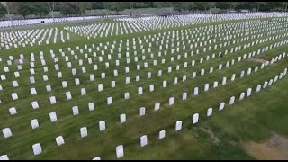 Drone3 flies over State Veterans Cemetery in Middletown