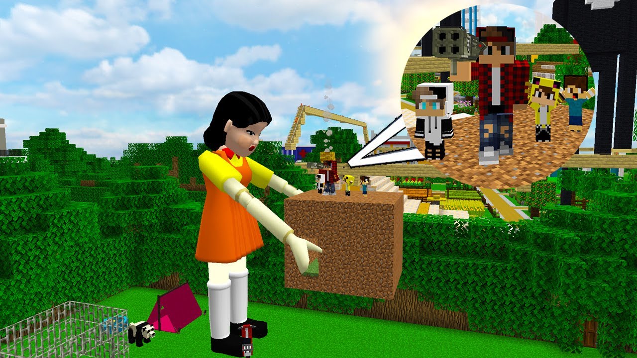 ماين كرافت لكن البقاء على قيد الحياة من دمية لعبة الحبار 😨😱 #فلم_ماين_كرافت