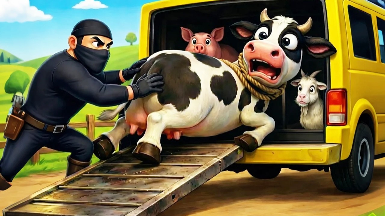 Thief in the Farm😱Police Officer Saves the Day Old MacDonald Farm Story