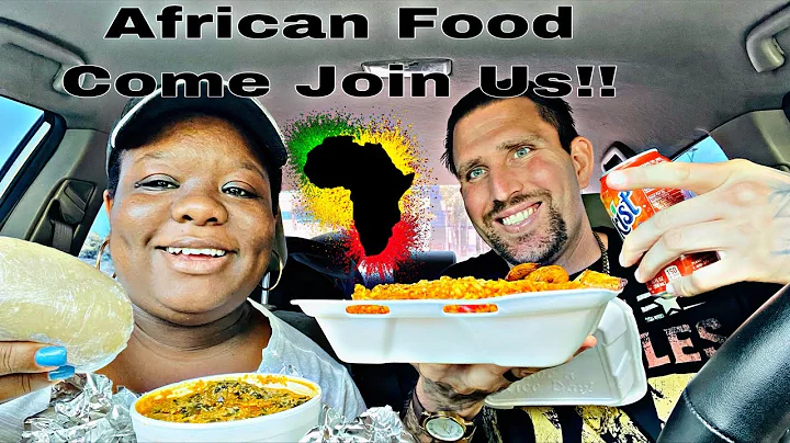 Interracial Couple Eating African Food/ Eba, egusi soup, Jollof Rice