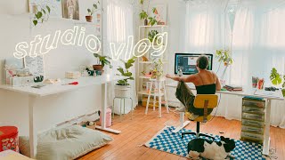 painting, lil studio upgrade, artist work ✦ studio vlog