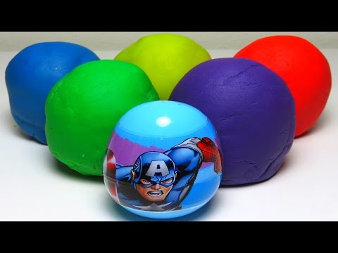Play Doh Surprise Eggs Captain America Peppa Pig Spongebob Jake Huevos sorpresa de plastilina