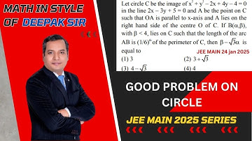 JEE MAIN 24 JAN SHIFT1 ,2025:Let circle C be the image of x2+ y2– 2x + 4y – 4 = 0in the line 2x –