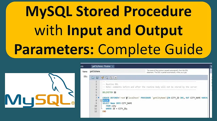 Mysql - Stored Procedure with Input and Output Parameters