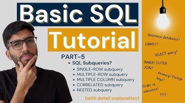 SQL Tutorial for beginners | Part - 5 | SQL Subqueries