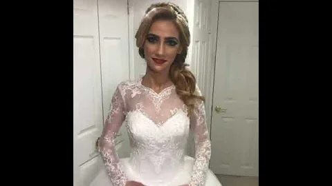 Charming Tulle Jewel Neckline Ball Gown Wedding Dresses With Beaded Lace Appliques