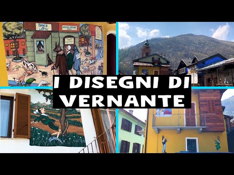 Street art in Italy: Vernante, the City of Pinocchio.The village with murales representing Pinocchio