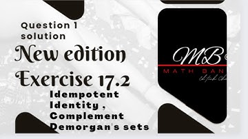 Identity idempotent complement and demorgan law| by Math Bank MB | #sindhboard #newedition #class10