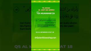 TILAWAH AL QURAN MERDU KH MUAMMAR ZA QS AL MU'MINUN AYAT 18 #qoriinternasional #khmuammarza