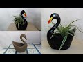 Using Cement And Old Towel To Make A Swan/Duck Pot For Planter At Home