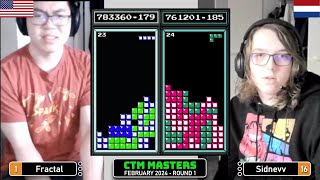 HOW IS THIS ROUND 1? Fractal, Sidnev | Feb '24 Rd 1 | Classic Tetris Monthly Masters