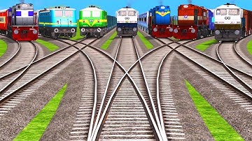 Nine Railway Passing For Curved Branched Railraod Tracks Risky RailRoad Track!! Train games 
