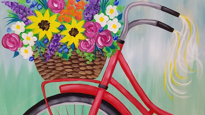 Bike with Flower Basket Acrylic Painting Tutorial ...