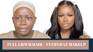 FULL GRWM REAPPLYING 26 INCH STRAIGHT LACE WIG AND GO TO MAKEUP | Ft GOSSIP Hair On AliExpress