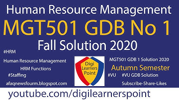 MGT501 GDB No 1 Solution Fall 2020-VU-Autumn Semester|digilearnerspoint
