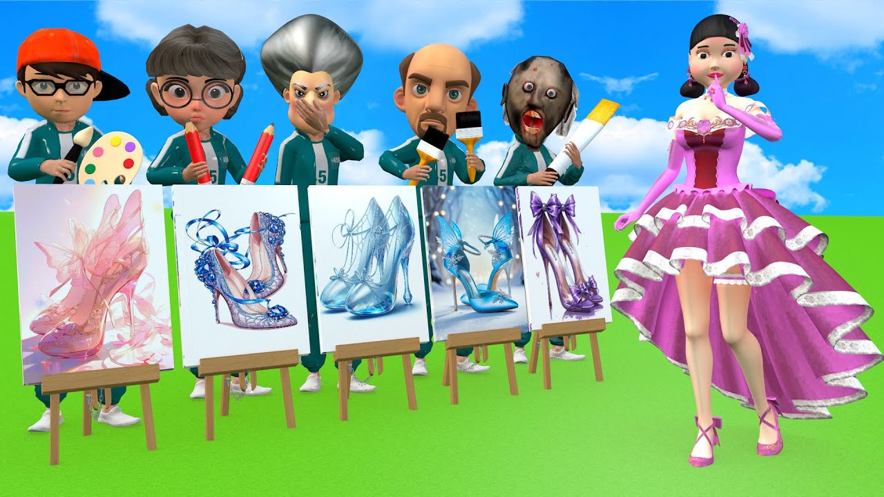 Scary Teacher 3D vs Squid Game Beautiful Dress Drawing or Error & Dressing Room 5 Times Challenge