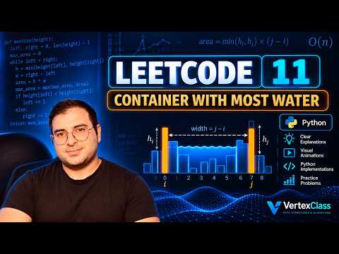 LeetCode 11: Container With Most Water | Two Pointers Visualized