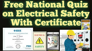 Free National Quiz on Electrical safety with Certificate in 1 Minute|free quiz certificate|verified