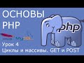 Основы PHP - урок 4. Циклы и массивы. GET и POST.