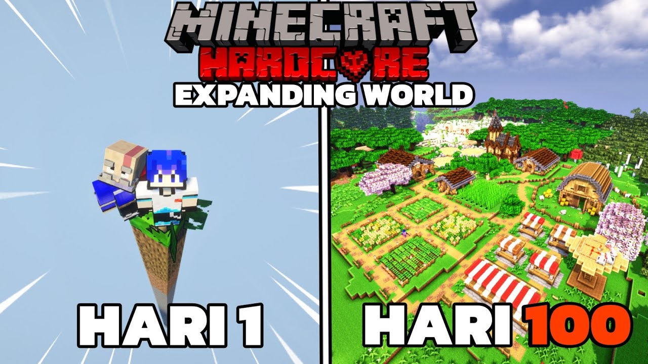 100 Hari Minecraft Hardcore Expanding World - YouTube