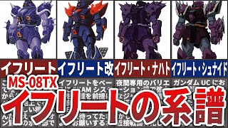 MS 08TX】最高クラスの近接格闘能力!イフリートの系譜進化を解説！開発