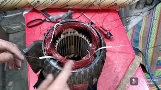 3 phase 5hp 1400rpm motor connections 6 coils in hindi urdu