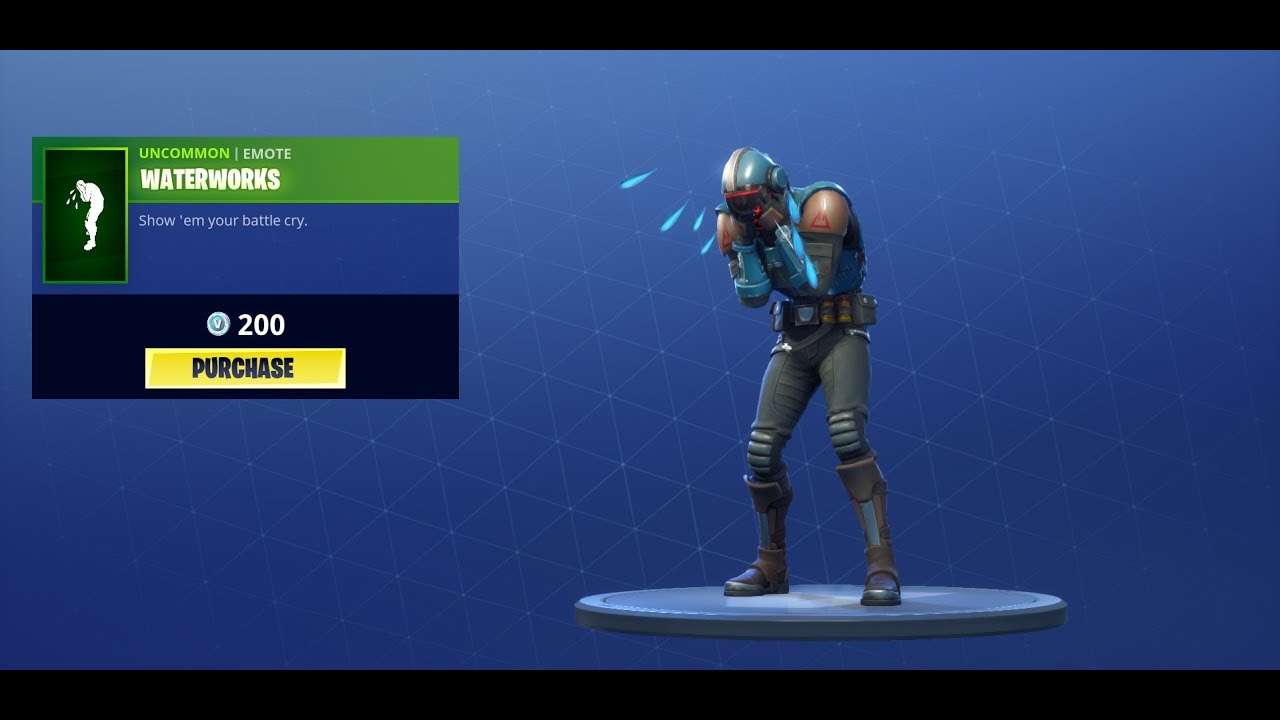 Fortnite NEW WATERWORKS (CRYING) EMOTE/DANCE - Fortnite ...