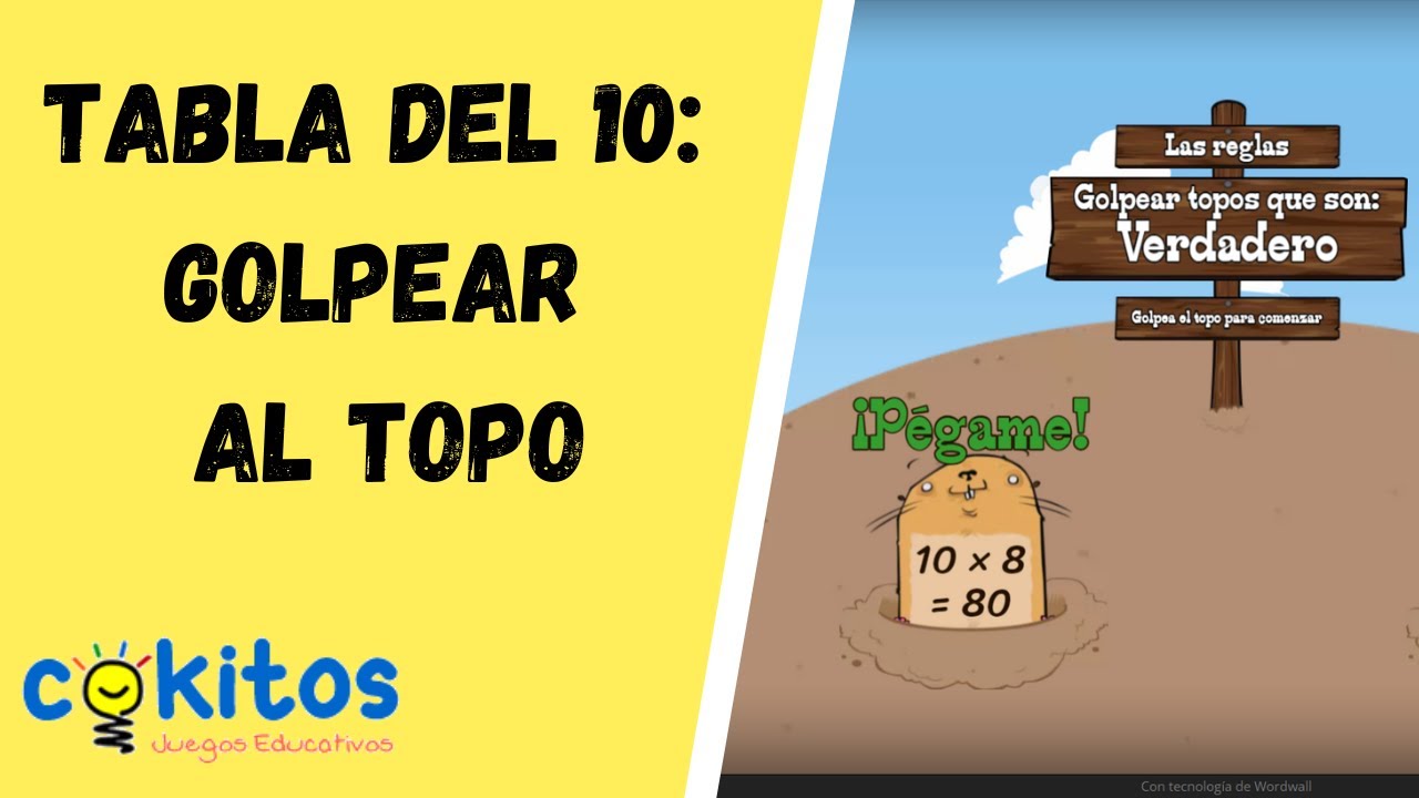 Tabla del 10 Golpear al Topo COKITOS YouTube