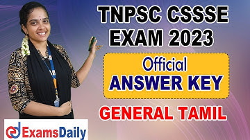 TNPSC CSSSE Exam Official Answer Key 2022 - 23 Discussion : General Tamil | TNPSC Exam Answerkey