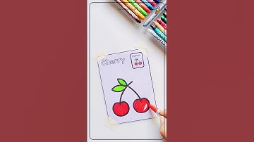 Step-by-Step Cherry Drawing | Learn to Draw and Color Cherries 🍒