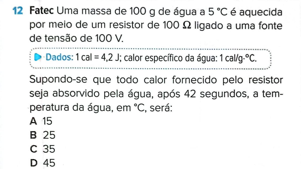 Questão de resistores com termometria vestibular Fatec explicada e resolvida!