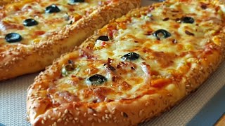 قوارب البيزا التركية بعجينة قطنية و هشة لا تفوتكم/#Pizza turque#Rrecette _facile