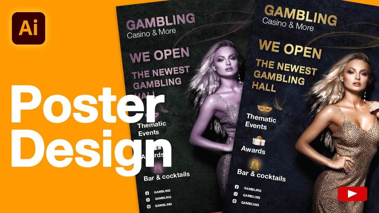 Create Poster Design in Adobe Illustrator - YouTube