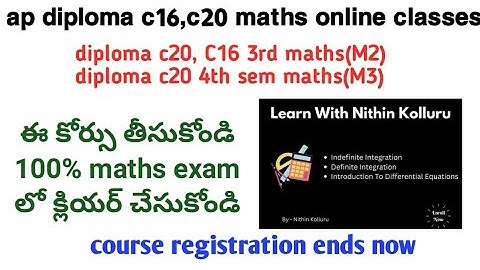 ap diploma c16,c20 maths M2 and M3 online classes| ap diploma c20 3rd sem M2 important questions