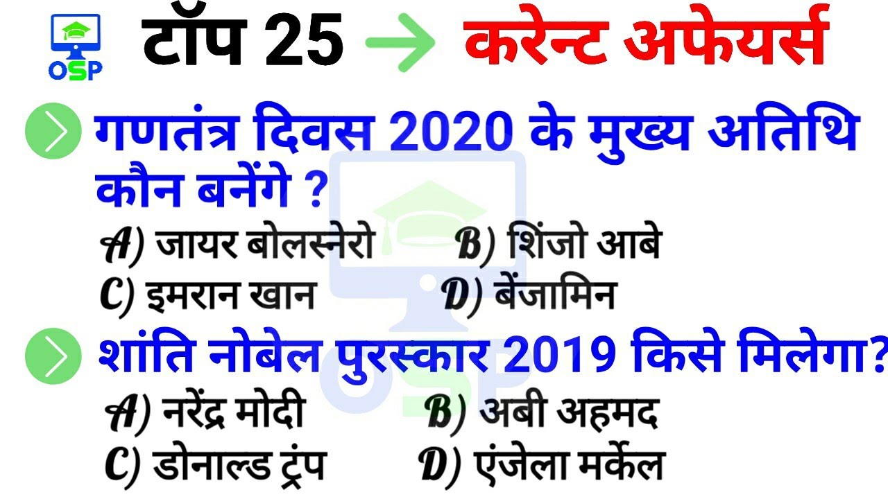 Current affairs in hindi 2019 | GK 