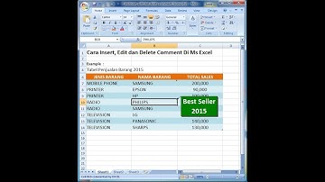 Excel 2007 tutorial |Cara Memasukan atau Insert, Edit dan delete comment (komentar) di cell excel