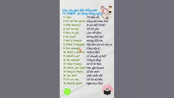 Câu giao tiếp tiếng anh thông dụng, sử dụng hàng ngày.#tienganhgiaotiep #tienganhtreem #tienganh