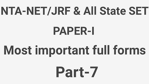 Most Important full forms for UGC-NET/JRF part-7 by Taufique Ansari