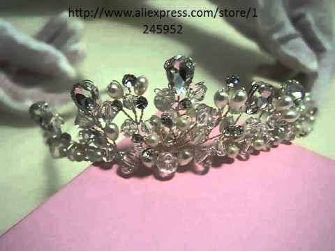 Handmade Wedding Tiara Headband Crystal Heart Love Flower Head Piece Bride Vintage Bridal Headpieces