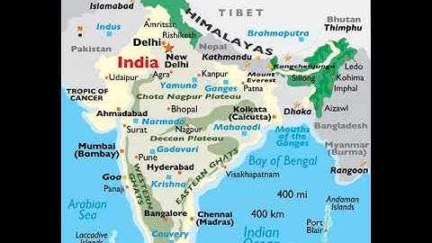 Indian Map: Mountain ranges of India
