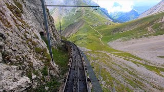 Pilatus Bahn Summit to Alpnachstad  –  Driver’s Eye View of the World's Steepest Cog Railway